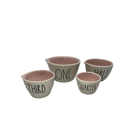 Rae Dunn Measuring Cups With Pink Set of 4 - Picture 1 of 3